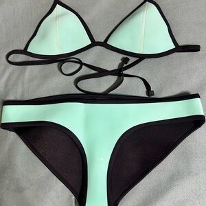 Triangl Swimwear Mint and Black Bikini